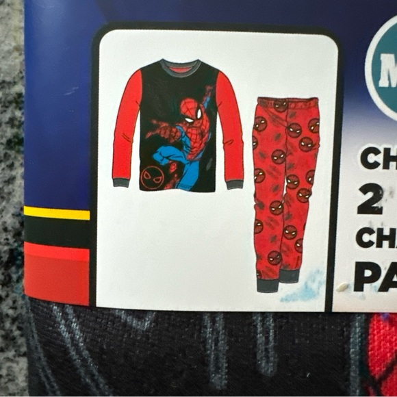 New Marvel Spider-Man Boys' Long Sleeve Pajama Set 2-Piece Size Medium (8) Soft - Picture 3 of 6